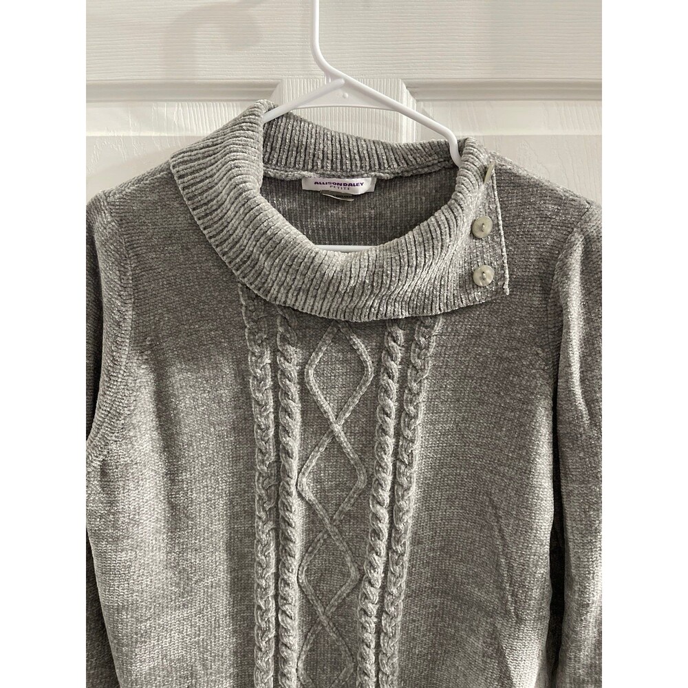 Allison Daley Sweater Size Petite Large Gray - Picture 2 of 7